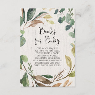 Rustic book request baby shower, book instead card