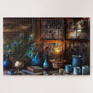 Rustic Books & Coffee Jigsaw Puzzle