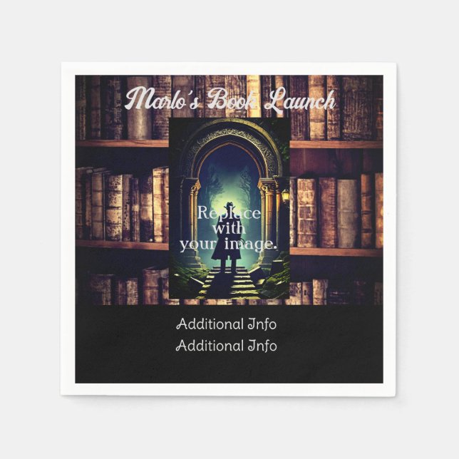 Rustic Bookshelves Background Napkin (Front)