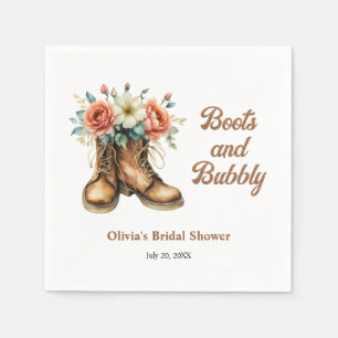 Rustic Boots and Bubbly Western Bridal Shower  Napkin