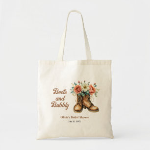 Rustic Boots and Bubbly Western Bridal Shower Tote Bag
