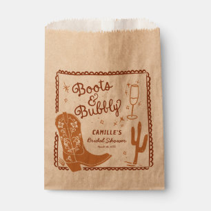 Rustic Boots and Bubbly Western Hand Drawn Favour Bag