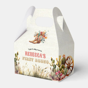 Rustic Boots Cowgirl 1st Rodeo Birthday Favour Box