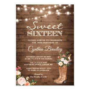 Country Sweet 16 Invitations 2