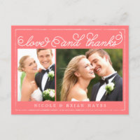 Rustic Border Thank You Card - Editable Colour