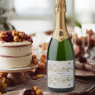 Rustic Botanical Bridal Shower Customize Sparkling Wine Label