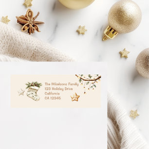 Rustic Botanical Christmas Return Address Label