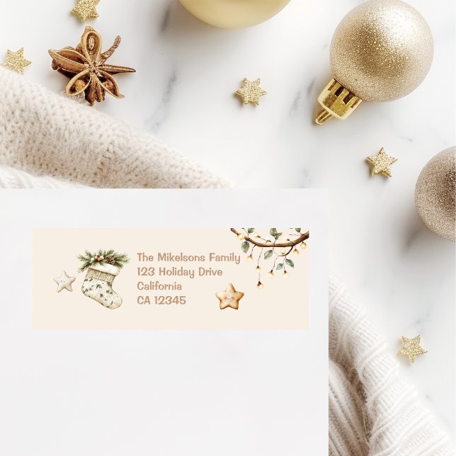 Rustic Botanical Christmas Return Address Label (Creator Uploaded)