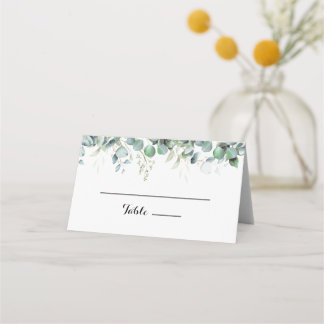 Rustic Botanical Eucalyptus Greenery Wedding Place Card