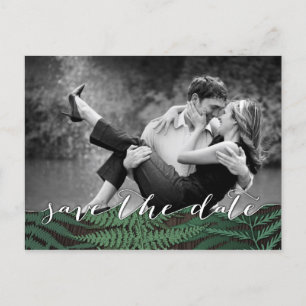 Rustic Botanical Fern Photo Save the Date Cards