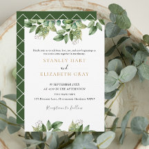 Rustic Botanical Green & Gold Foliage Wedding