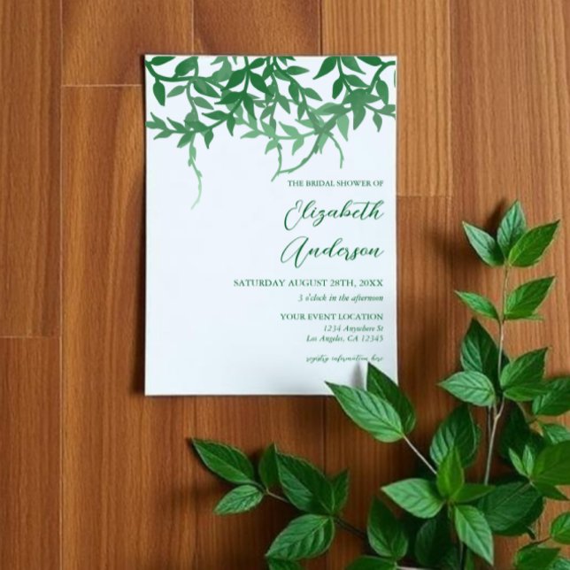 Rustic Botanical Leaves Bridal Shower  Invitation (Creator Uploaded)