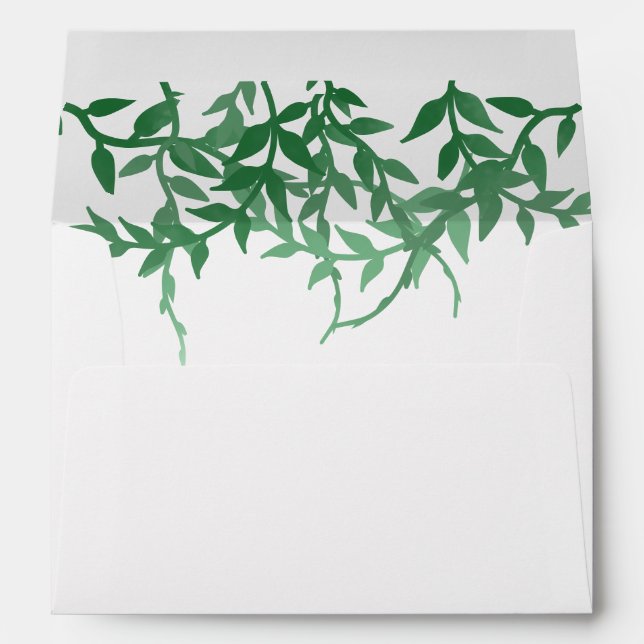 Rustic Botanical Leaves Wedding Envelope (Back (Bottom))