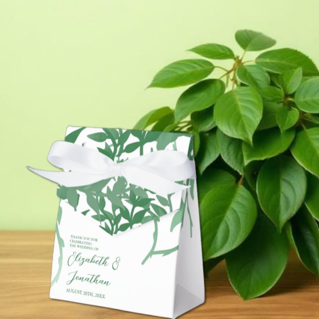 Rustic Botanical Leaves Wedding Favour Box (Creator Uploaded)