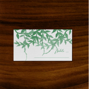 Rustic Botanical Leaves Wedding Place Card