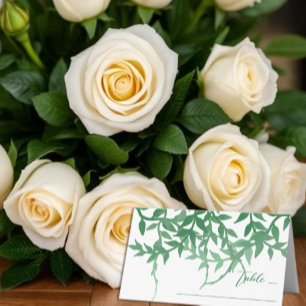 Rustic Botanical Leaves Wedding Place Card