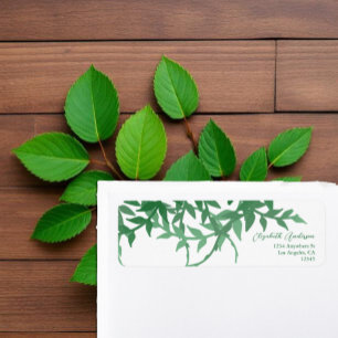 Rustic Botanical Leaves Wedding Return Address Label