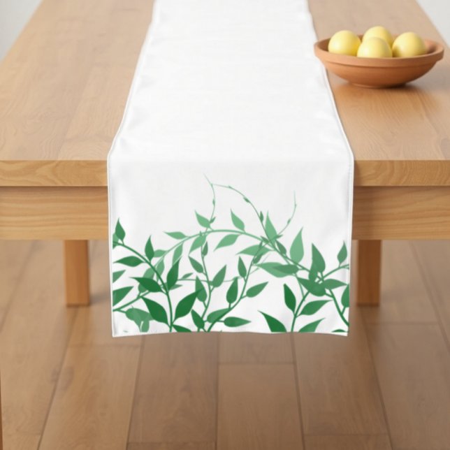 Rustic Botanical Leaves Wedding Short Table Runner (Creator Uploaded)
