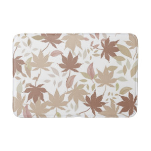Rustic Botanical Maple Leaves Pattern Autumn Fall  Bath Mat