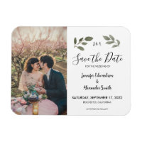 Rustic botanical monogram photo Save the Date