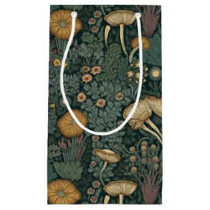 Rustic Botanical Mushroom & Floral Pattern Small Gift Bag