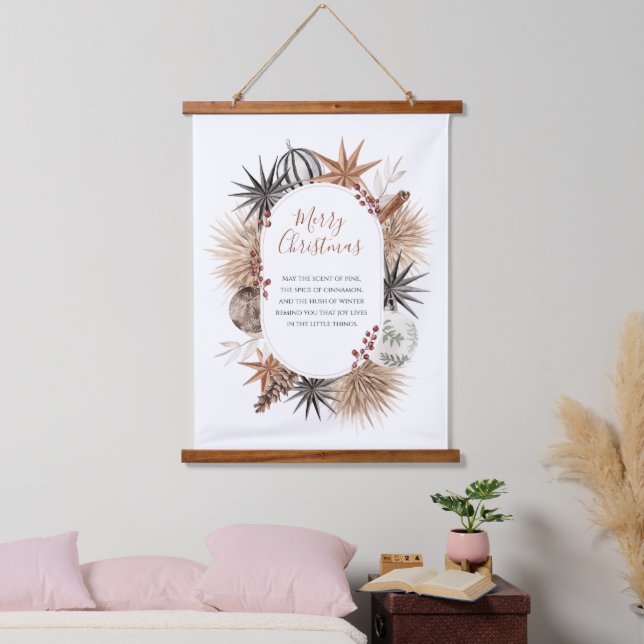 Rustic Botanical Personalised Christmas Tapestry (Bedroom)