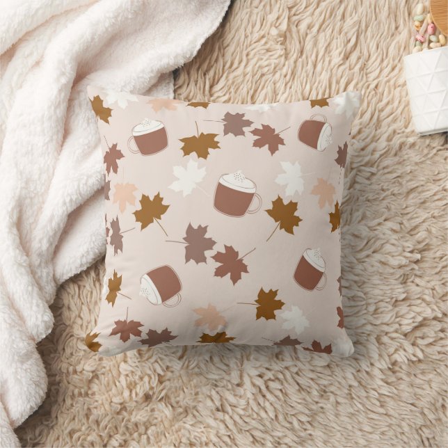 Rustic Botanical Pumpkin Spice Maple Leaf Pattern Cushion (Blanket)