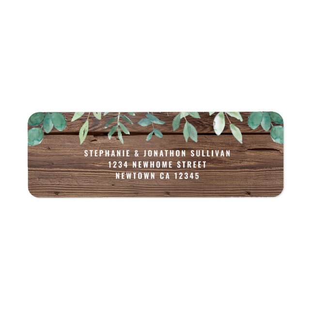 Rustic Botanical Return Address  Label (Front)