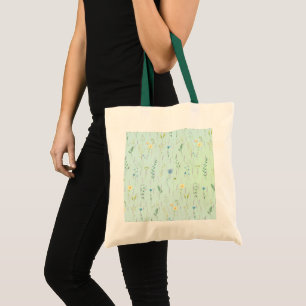 Rustic Botanical Watercolor gradient flora flower Tote Bag