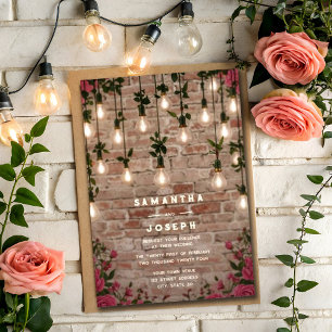 Rustic Botanical Watercolor Wildflower Wedding Invitation