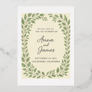 Rustic Botanical Wedding Invitation – Eucalyptus G