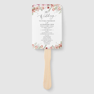 Rustic Botanical Wedding Program Hand Fan