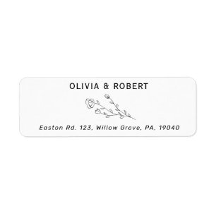 Rustic Botanical Wedding Return Address  Label Return Address Label