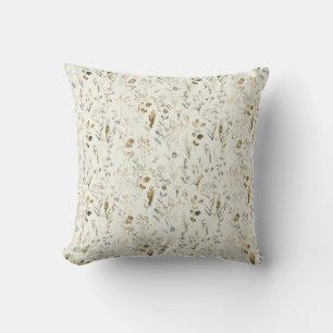 Rustic Botanical Wildflower Cushion