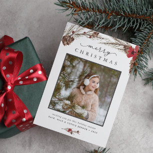 Rustic Bough Holiday Photo Card