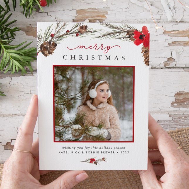 Rustic Bough | Holiday Photo Card (Creator Uploaded)