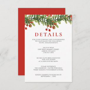 Rustic Boughs of Holly Winter Christmas Wedding Enclosure Card