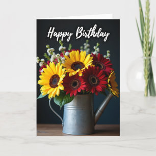Rustic Bouquet Birthday Card