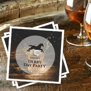 Rustic Bourbon Derby Horse Racing Napkin