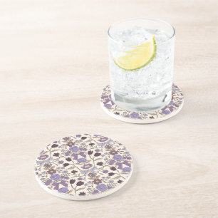 Rustic Bows and Blossoms Purple Coaster