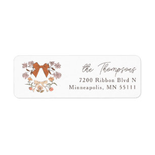 Rustic Bows and Blossoms Return Address Label