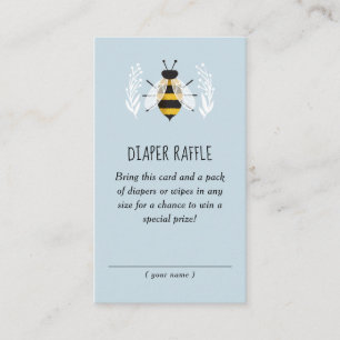 Rustic Boy Mama to Bee Baby Shower Diaper Raffle Enclosure Card