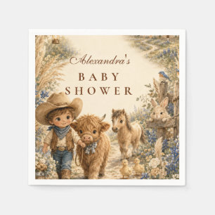 Rustic Boy Western Boho Baby Shower Napkin