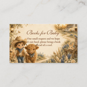 Rustic Boy Western Boho Books for Baby Enclosure Card