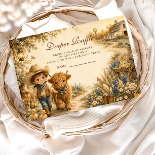 Rustic Boy Western Boho Diaper Raffle Enclosure Card