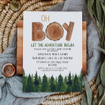 Rustic Boy Woodland Baby Shower  Invitation<br><div class="desc">Cute and unique wooden -boy- "let the adventure begin" woodland baby shower invitation.</div>