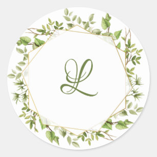 Rustic Branch Greenery Wedding Envelope Sticker