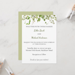 Rustic Branch Greenery Wedding Invitation