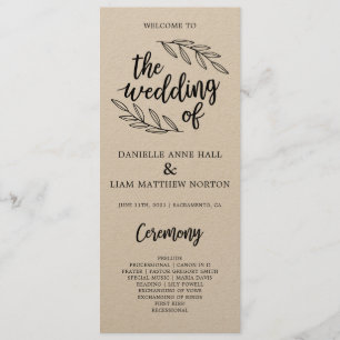 Rustic Branches Wedding Ceremony Program