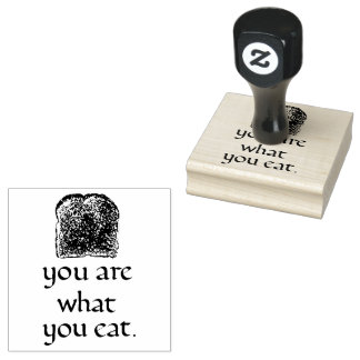 Rustic Bread & Handwritten Text Rubber Stamp